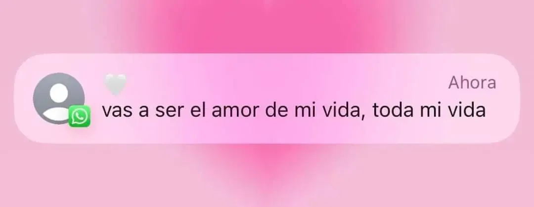 Mensaje de whatsapp con mensaje de amor.